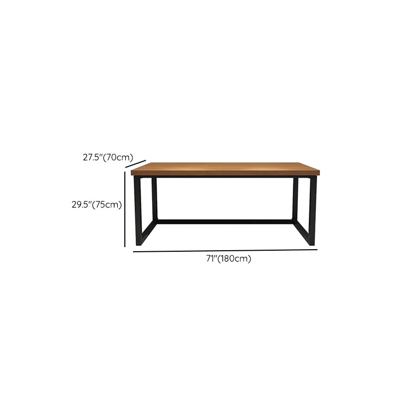 Bureau de jeu industriel en bois massif, bureau d'ordinateur rectangulaire de 29,53 po de hauteur Clearhalo