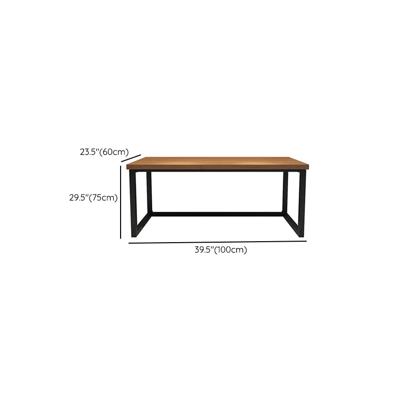 Bureau de jeu industriel en bois massif, bureau d'ordinateur rectangulaire de 29,53 po de hauteur Clearhalo