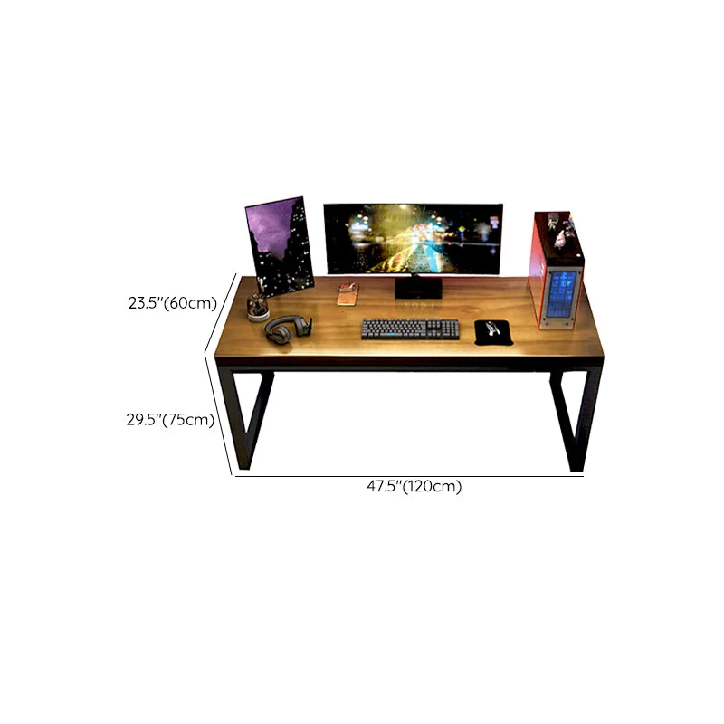 Bureau de jeu industriel Bureau d'écriture en bois massif avec pieds en métal Clearhalo
