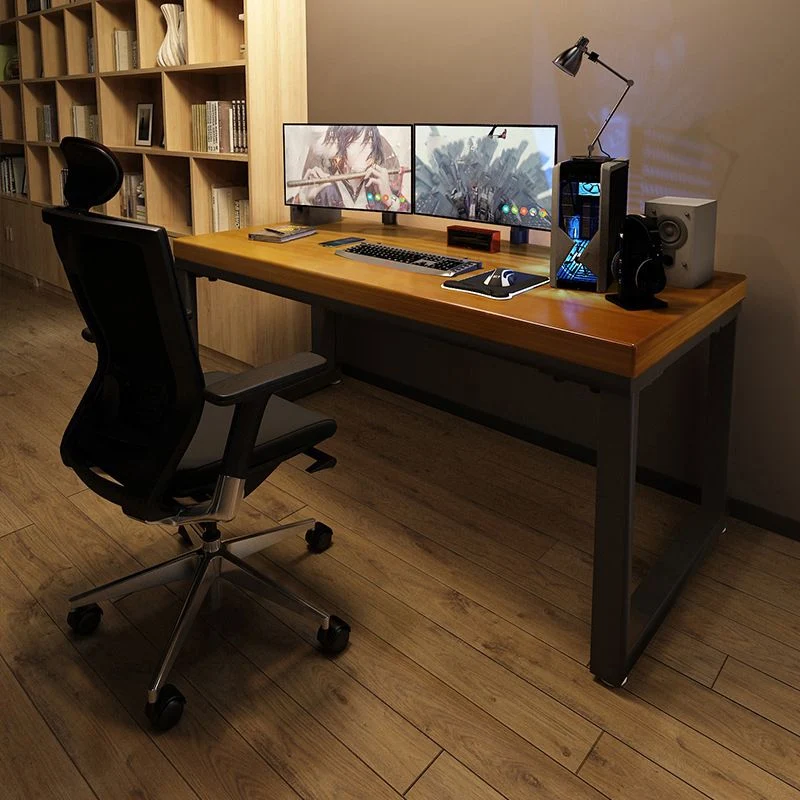 Bureau de jeu industriel Bureau d'écriture en bois massif avec pieds en métal Clearhalo