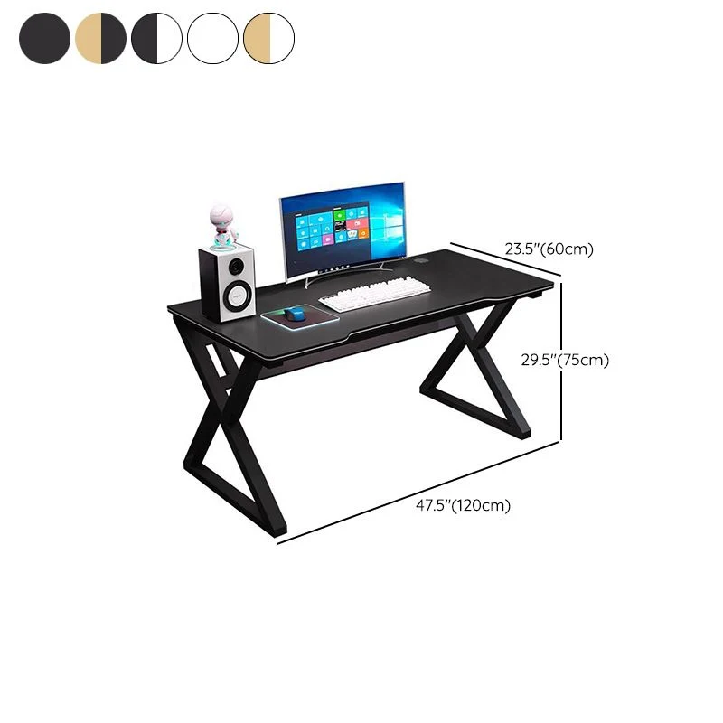 Bureau de jeu industriel, bureau d'écriture pour dortoir avec gestion des câbles Clearhalo