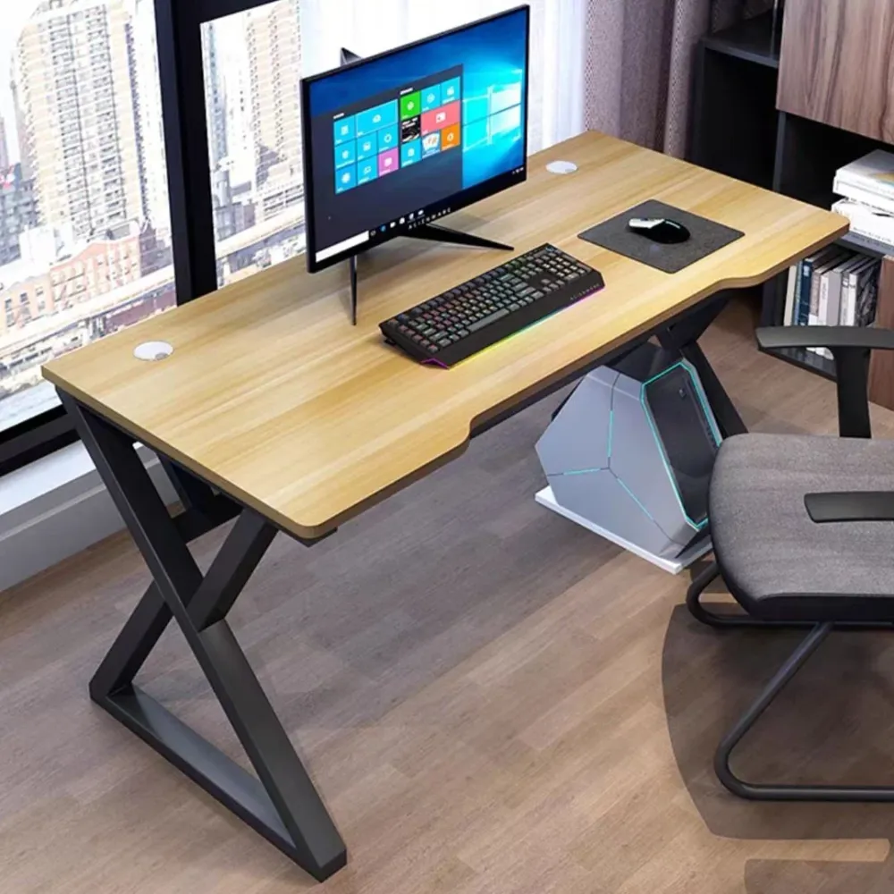 Bureau de jeu industriel, bureau d'écriture pour dortoir avec gestion des câbles Clearhalo