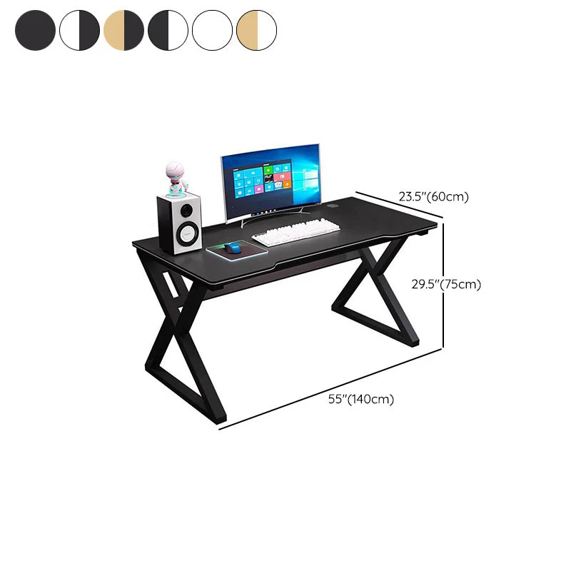 Bureau de jeu industriel, bureau d'écriture pour dortoir avec gestion des câbles Clearhalo