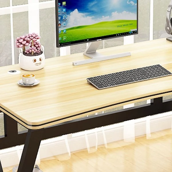 Bureau de jeu industriel noir et blanc, bureau d'ordinateur avec gestion des câbles pour dortoir Clearhalo