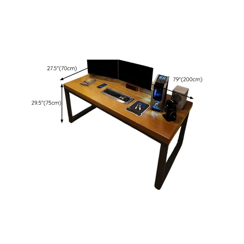 Bureau de jeu rectangulaire de 29,53 po de haut, bureau d'ordinateur moderne en bois massif Clearhalo