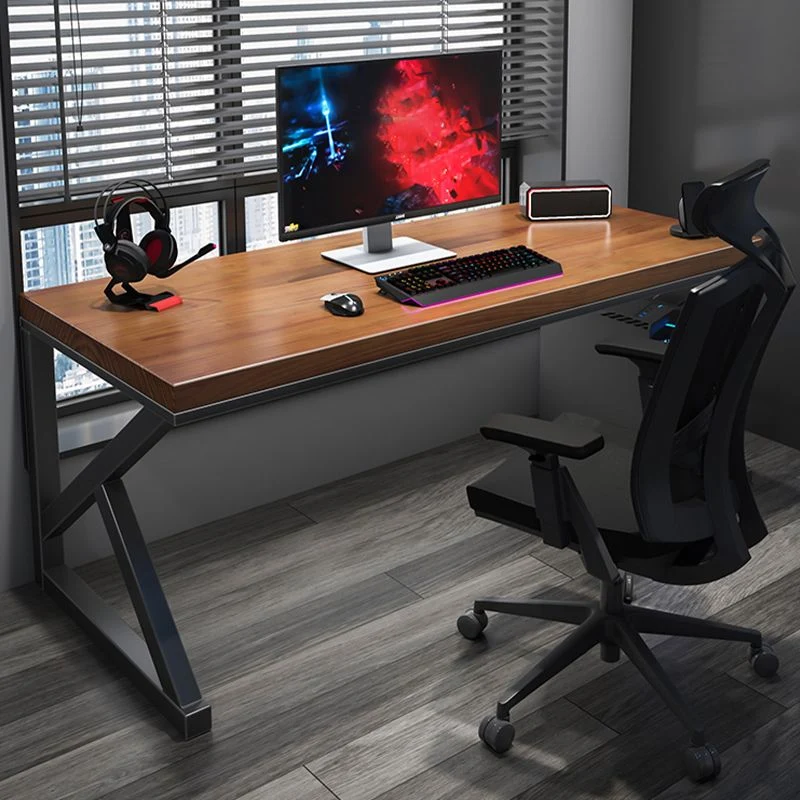 Bureau de jeu rectangulaire en bois massif, base luge moderne, bureau d'ordinateur de 29,53 po de hauteur Clearhalo
