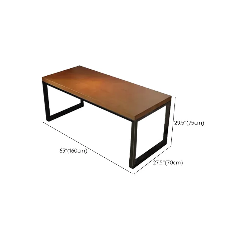 Bureau de jeu rectangulaire en bois massif, base luge moderne, bureau d'ordinateur de 29,53 po de hauteur Clearhalo