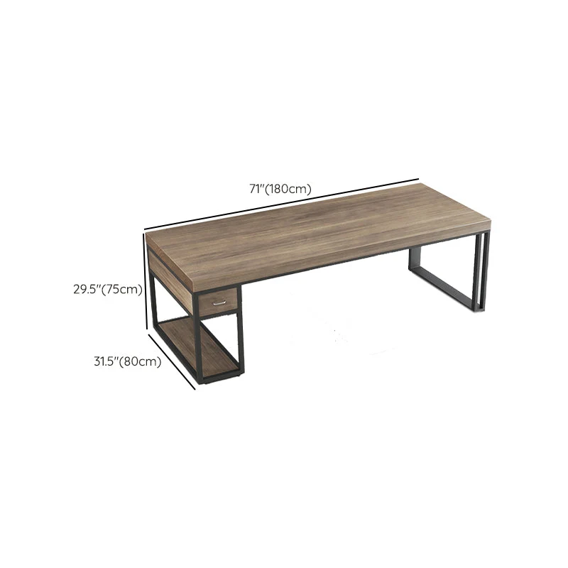 Bureau de jeu rectangulaire en bois massif, bureau d'ordinateur moderne de 29,32 pouces de hauteur Clearhalo