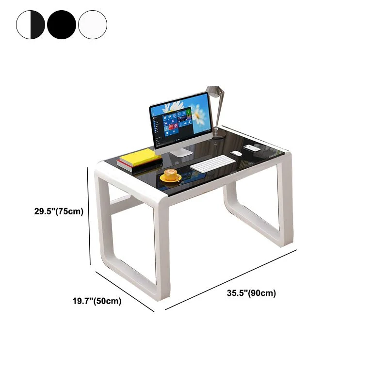 Bureau de jeu rectangulaire en verre Bureau d'ordinateur moderne et contemporain Clearhalo