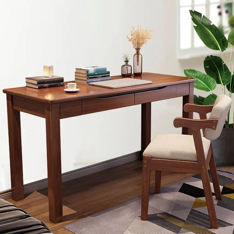 Bureau moderne de chambre à coucher de Base de Parsons bureau d'écriture en bois massif avec tiroirs Clearhalo