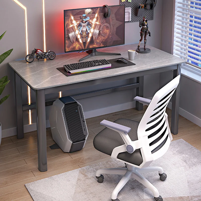 Bureau moderne à chevalet rectangulaire en bois massif, bureau d'écriture pour la maison Clearhalo