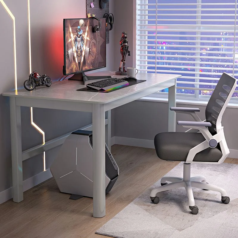 Bureau moderne à chevalet rectangulaire en bois massif, bureau d'écriture pour la maison Clearhalo