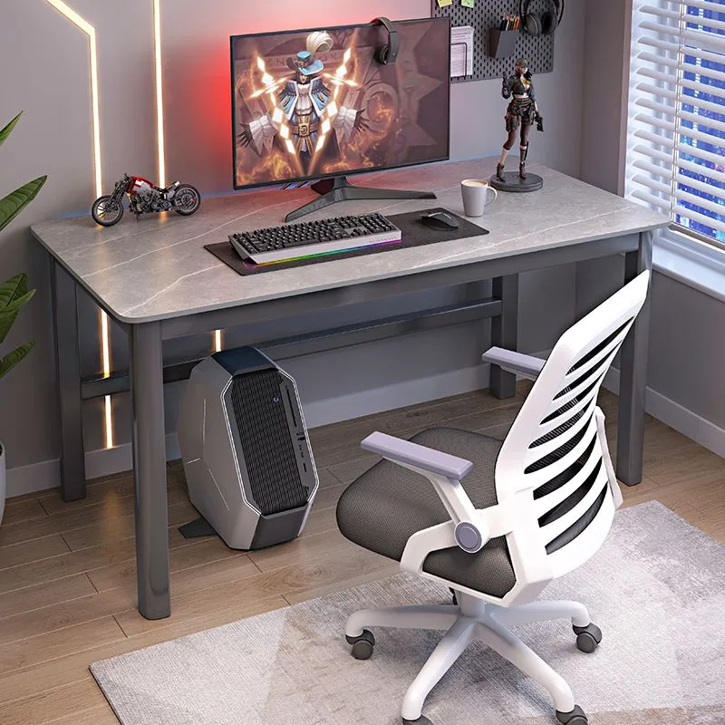 Bureau moderne à chevalet rectangulaire en bois massif, bureau d'écriture pour la maison Clearhalo
