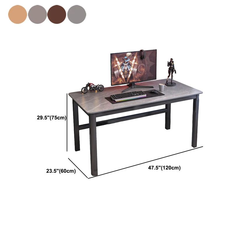 Bureau moderne à chevalet rectangulaire en bois massif, bureau d'écriture pour la maison Clearhalo