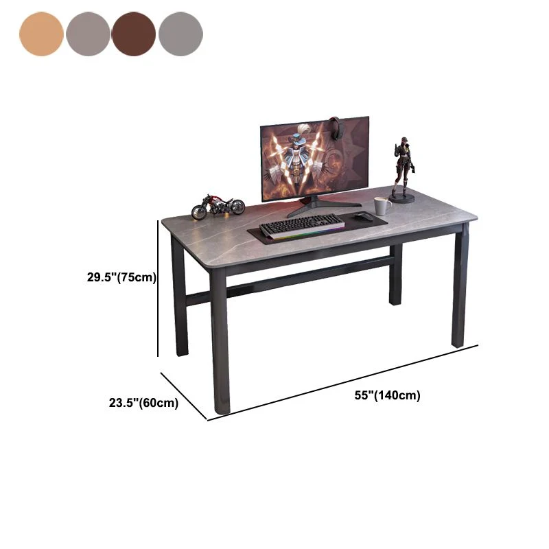 Bureau moderne à chevalet rectangulaire en bois massif, bureau d'écriture pour la maison Clearhalo