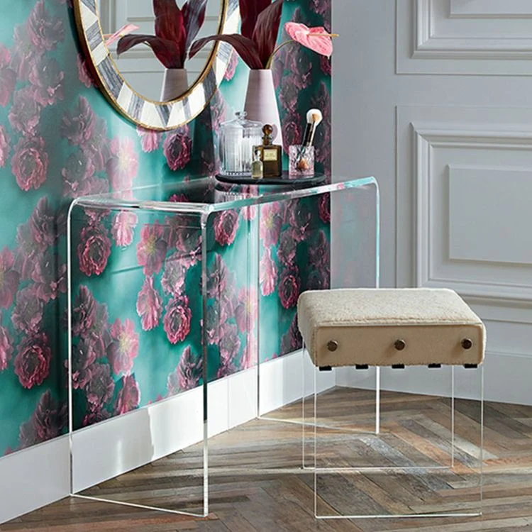 Bureau moderne et contemporain Bureau rectangulaire en acrylique Clearhalo