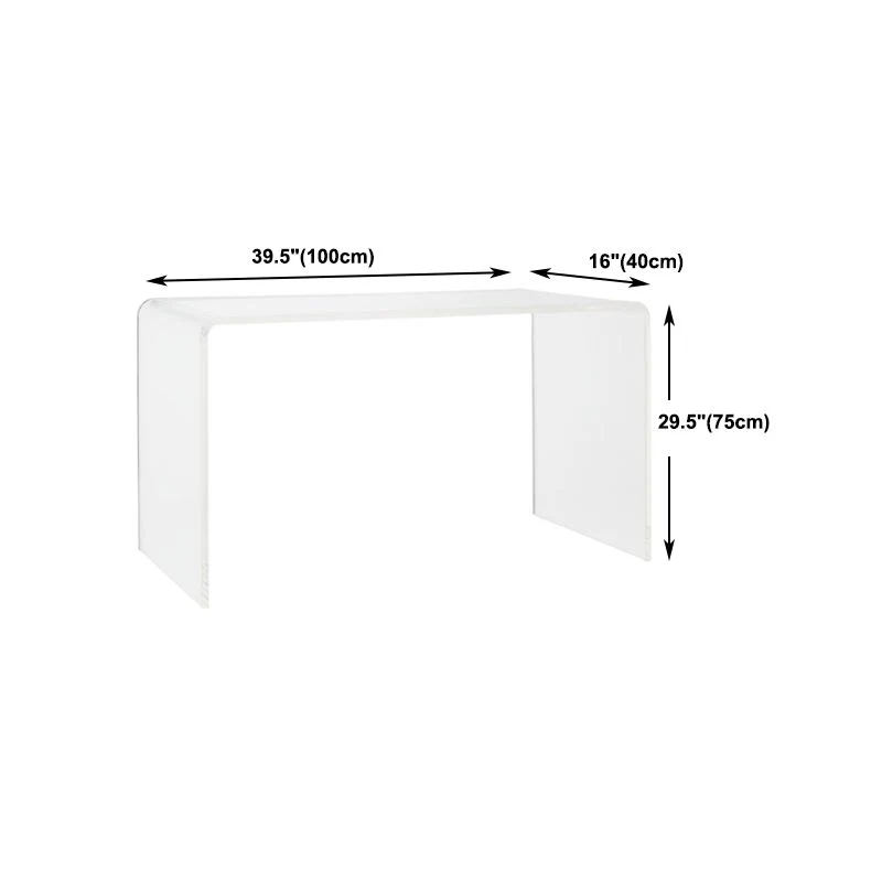 Bureau moderne et contemporain Bureau rectangulaire en acrylique Clearhalo
