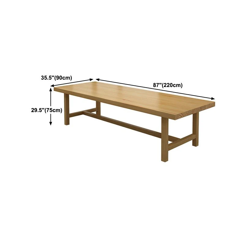 Bureau moderne de 30 po de hauteur, bureau d'écriture rectangulaire en bois massif de pin Clearhalo
