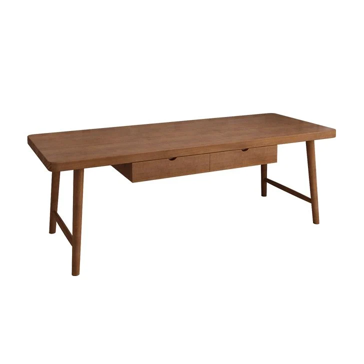 Bureau moderne rectangulaire en bois massif avec base en H, 29,53 po de hauteur Clearhalo