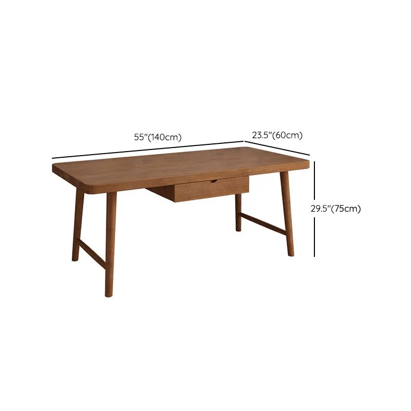 Bureau moderne rectangulaire en bois massif avec base en H, 29,53 po de hauteur Clearhalo