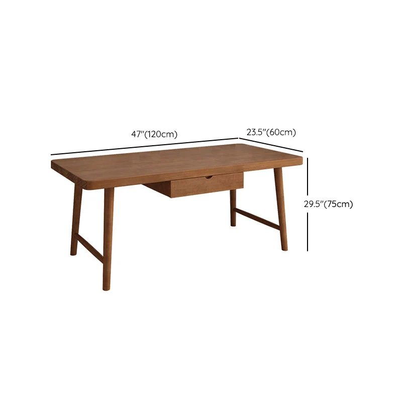 Bureau moderne rectangulaire en bois massif avec base en H, 29,53 po de hauteur Clearhalo