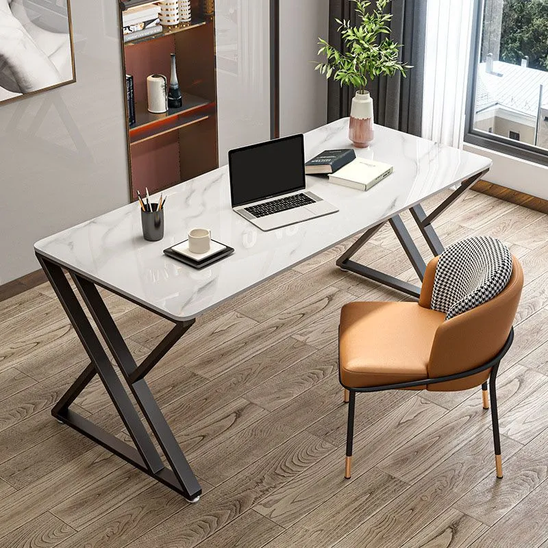 Bureau moderne et simple en ardoise à traîneau rectangulaire de 30 po H pour la maison Clearhalo