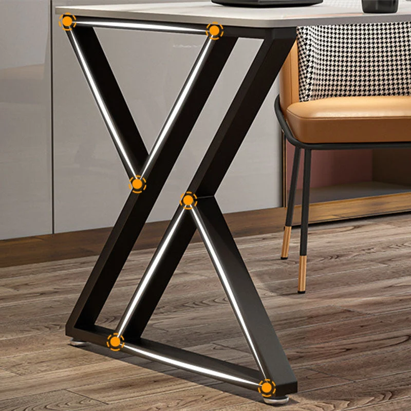 Bureau moderne et simple en ardoise à traîneau rectangulaire de 30 po H pour la maison Clearhalo