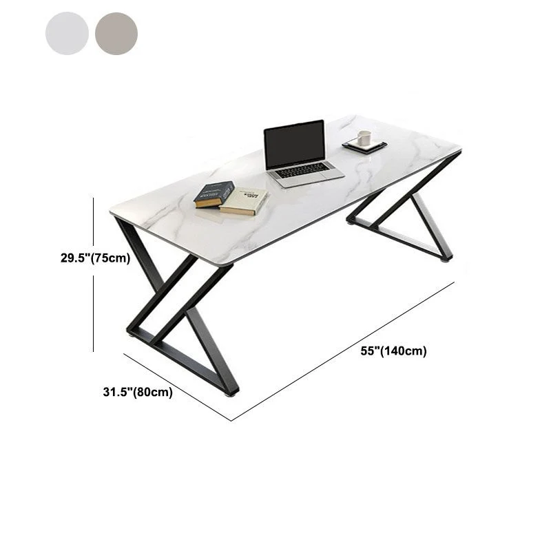 Bureau moderne et simple en ardoise à traîneau rectangulaire de 30 po H pour la maison Clearhalo