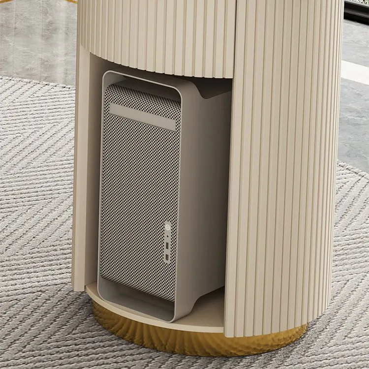 Bureau moderne à 3 tiroirs en pierre de 29,53 po de hauteur, bureau d'écriture blanc Clearhalo