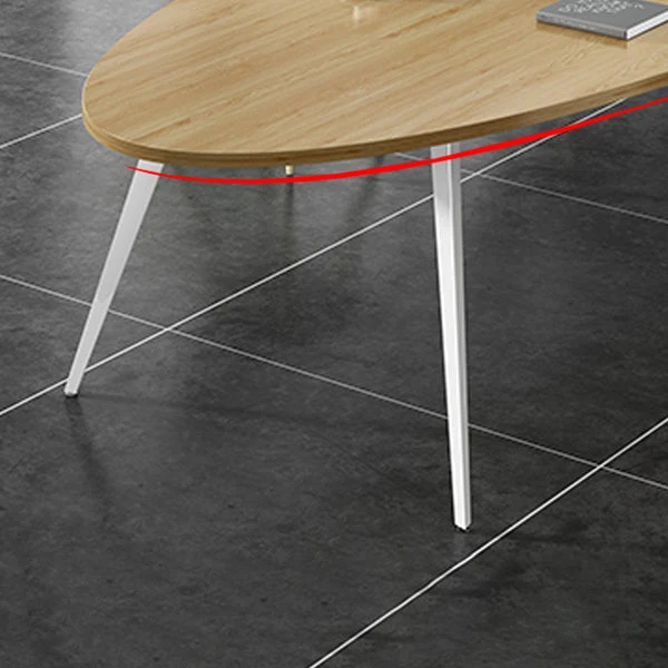 Bureau ovale en bois avec base Parsons, bureau d'écriture de 29,53 po de hauteur Clearhalo