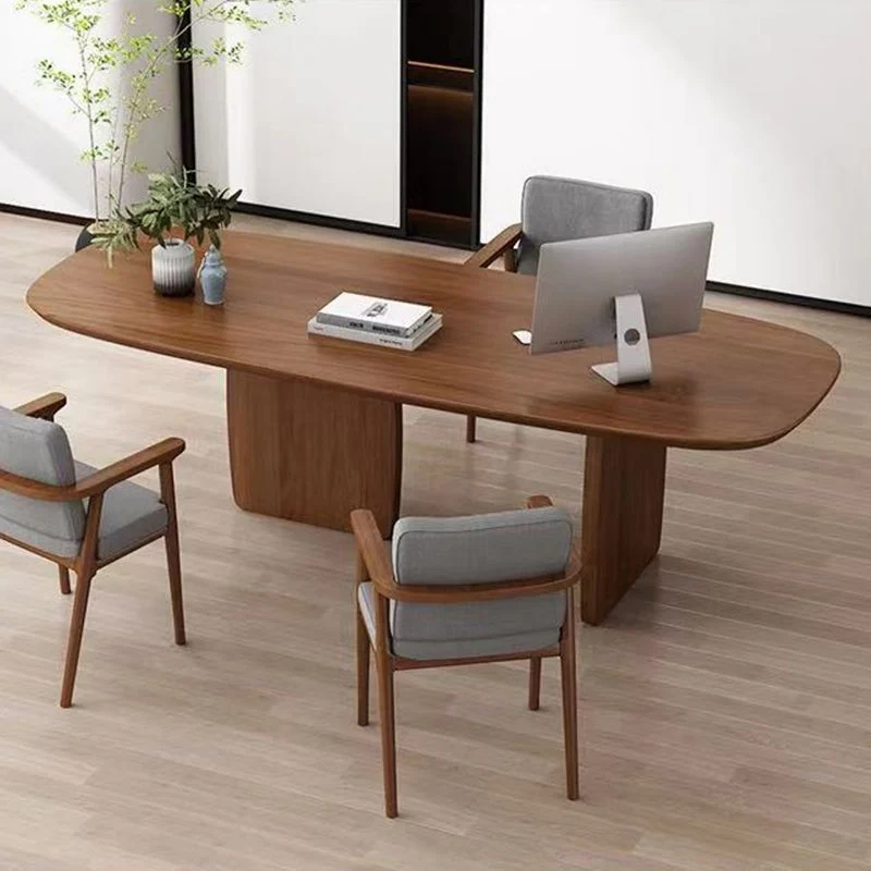Bureau ovale en bois massif de bureau industriel de taille de 29,25 pouces Clearhalo