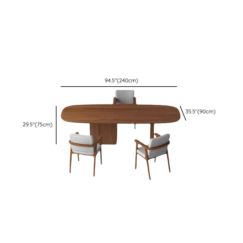 Bureau ovale en bois massif de bureau industriel de taille de 29,25 pouces Clearhalo