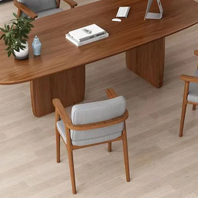 Bureau ovale en bois massif de bureau industriel de taille de 29,25 pouces Clearhalo