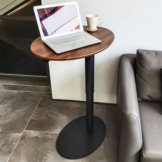 Bureau ovale réglable en hauteur, bureau d'écriture en bois pour la maison Clearhalo