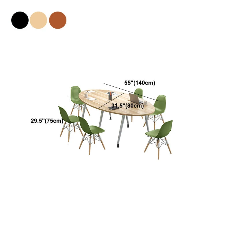 Bureau ovale de Style moderne pour la maison, bureau d'écriture en bois artificiel Clearhalo