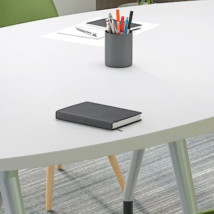 Bureau ovale de Style moderne pour la maison, bureau d'écriture en bois artificiel Clearhalo