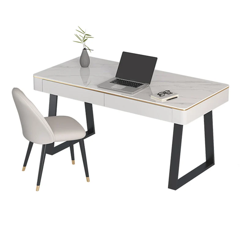 Bureau en pierre Bureau d'écriture moderne de 29,53 po de haut avec base luge Clearhalo