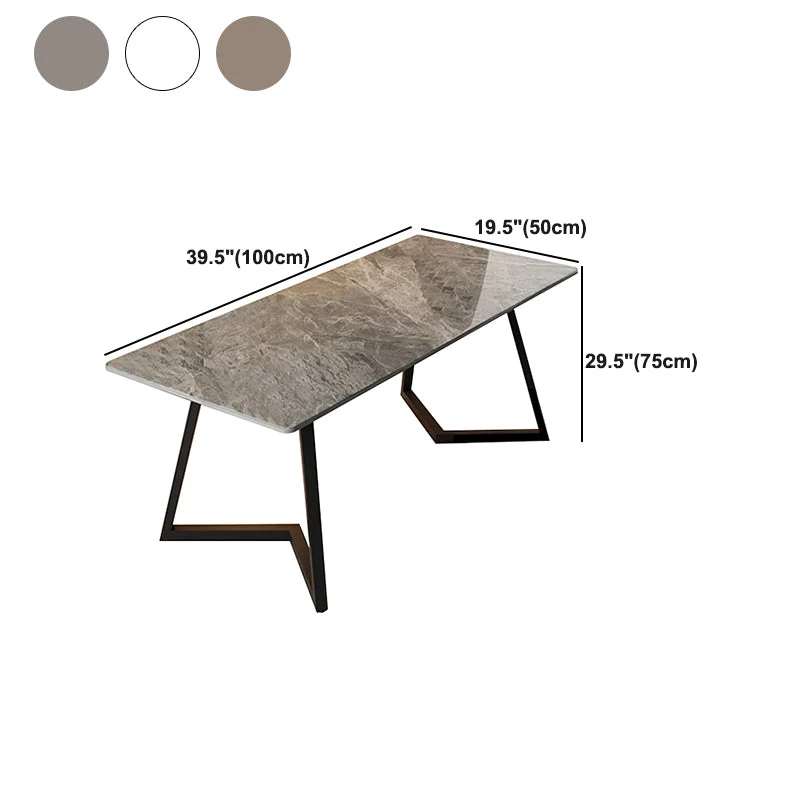 Bureau en pierre frittée de style contemporain avec base de traîneau en métal Clearhalo