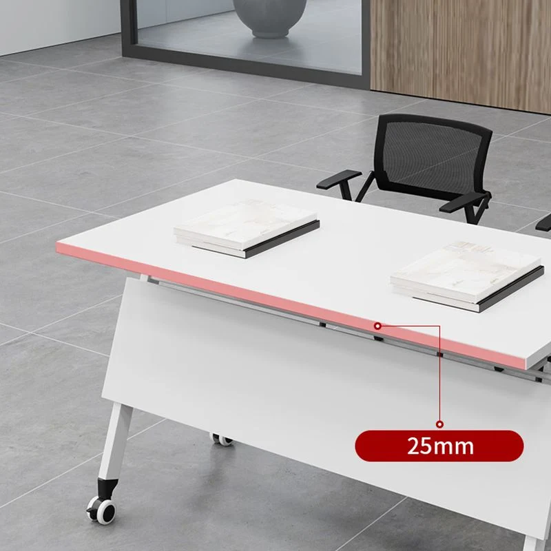 Bureau pliant moderne avec roulettes, bureau rectangulaire en bois manufacturé Clearhalo