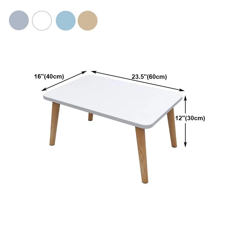Bureau rectangulaire avec façade en bois artificiel et pieds en bois Clearhalo