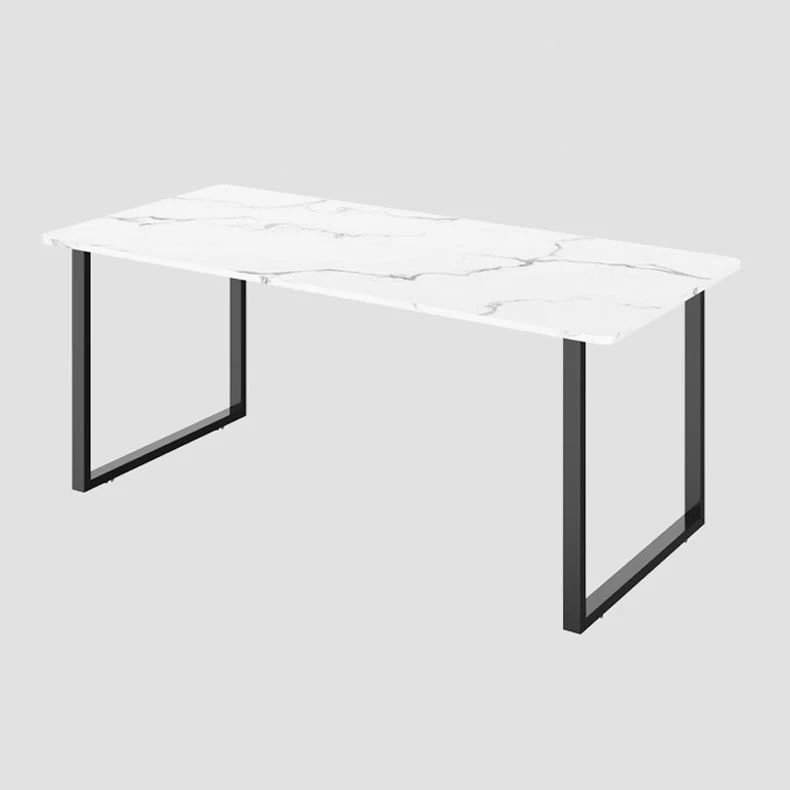 Bureau rectangulaire avec pieds en métal, bureau d'écriture avec miroir en marbre Clearhalo