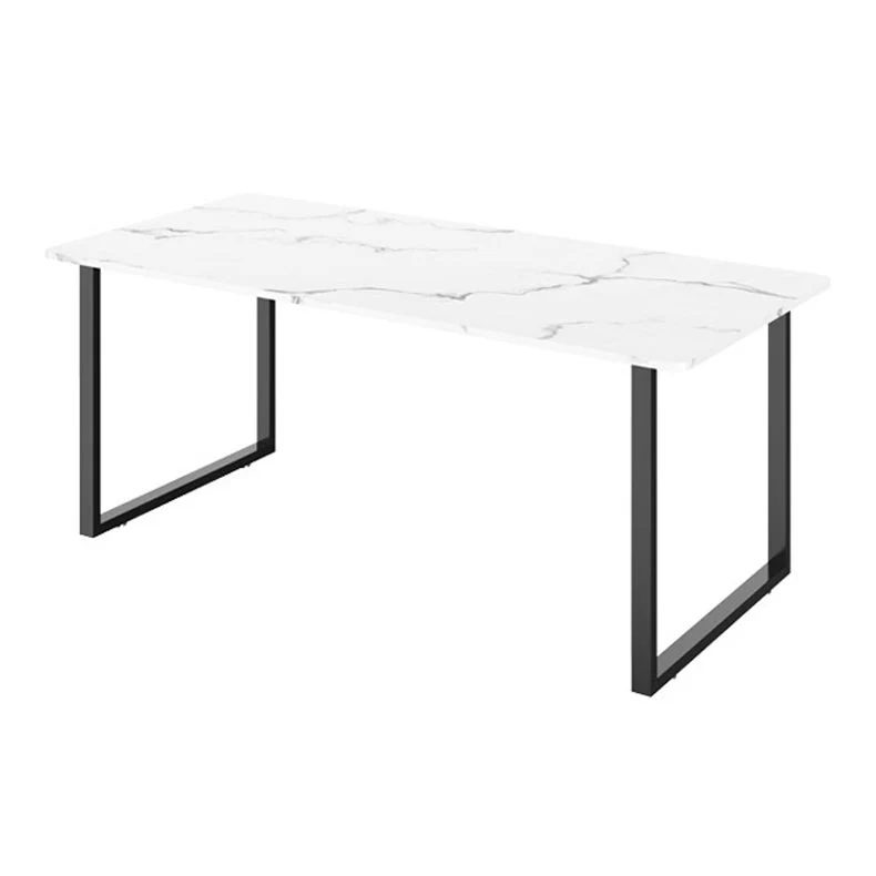 Bureau rectangulaire avec pieds en métal, bureau d'écriture avec miroir en marbre Clearhalo