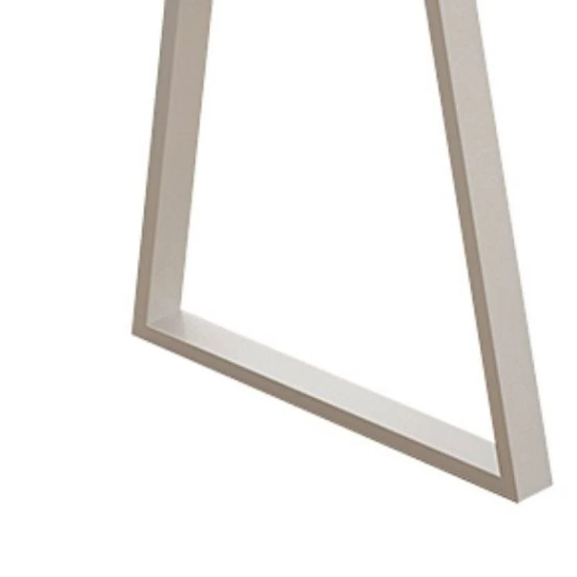 Bureau rectangulaire en bois avec tréteau, pied de Table en acier, bureau blanc pour chambre à coucher Clearhalo
