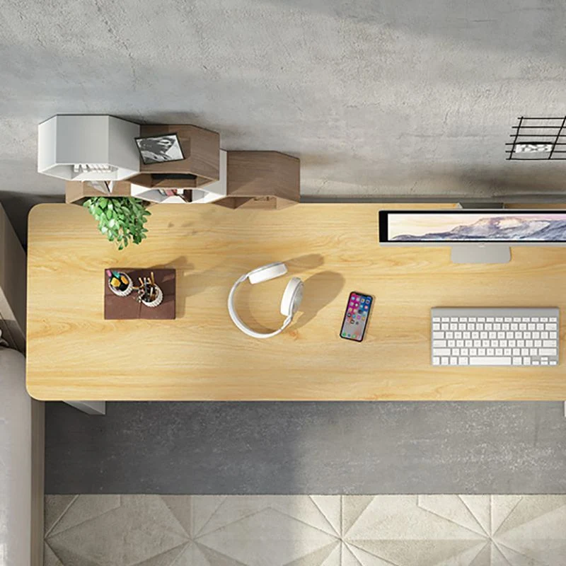 Bureau rectangulaire en bois, bureau de chambre à coucher, avec pieds en métal Clearhalo