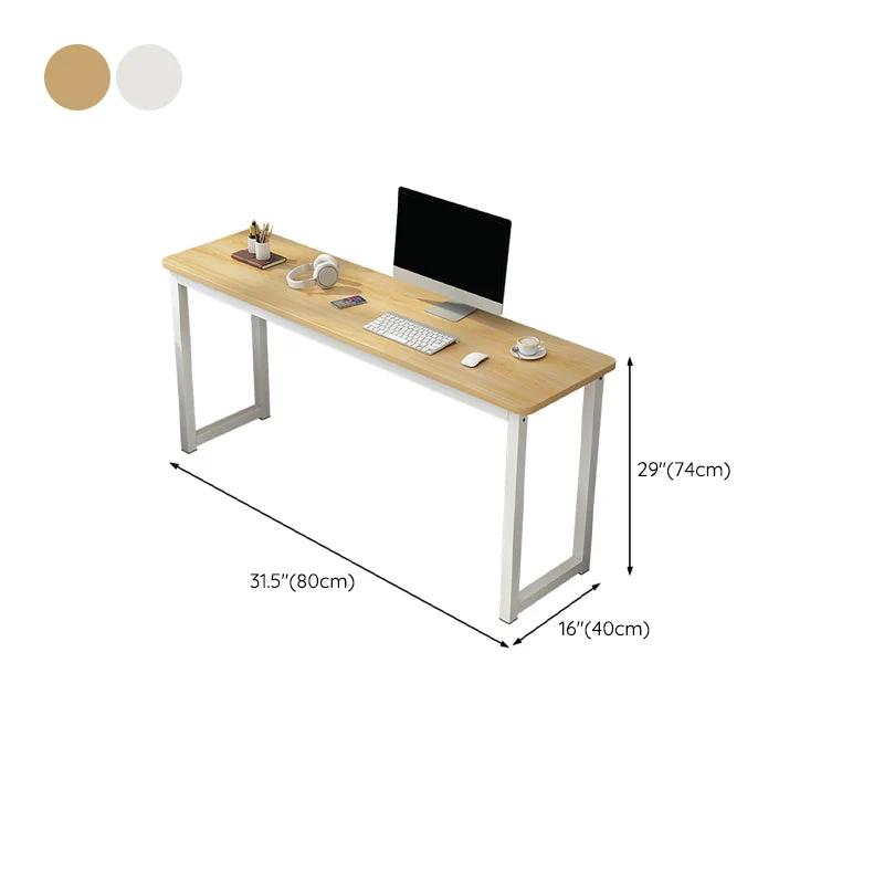 Bureau rectangulaire en bois, bureau de chambre à coucher, avec pieds en métal Clearhalo