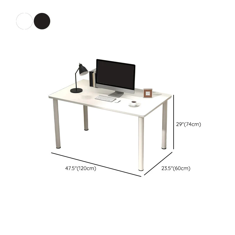 Bureau rectangulaire en bois, bureau de chambre à coucher, avec pieds en métal Clearhalo