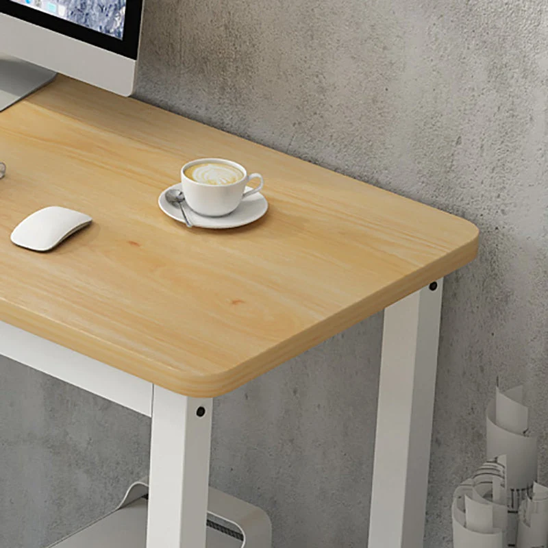 Bureau rectangulaire en bois, bureau de chambre à coucher, avec pieds en métal Clearhalo