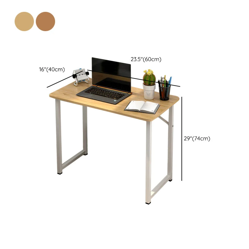 Bureau rectangulaire en bois, bureau de chambre à coucher, avec pieds en métal Clearhalo