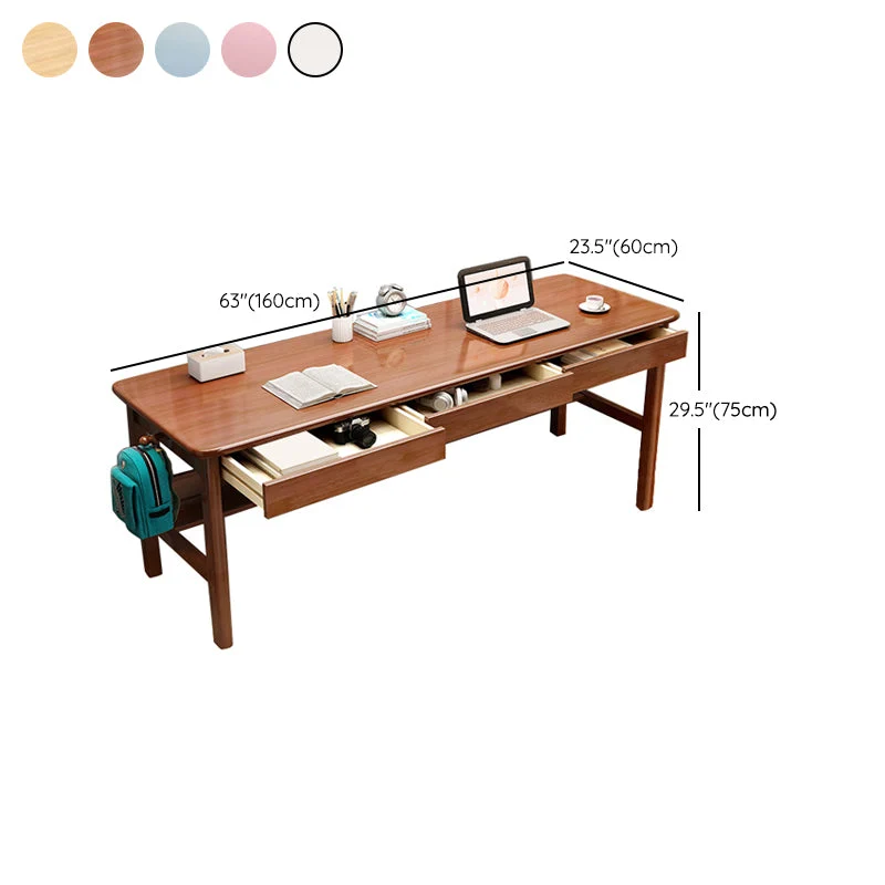 Bureau rectangulaire en bois, bureau d'ordinateur de Style moderne avec tiroirs pour la maison Clearhalo
