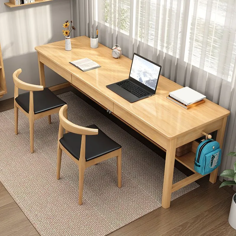 Bureau rectangulaire en bois, bureau d'ordinateur de Style moderne avec tiroirs pour la maison Clearhalo
